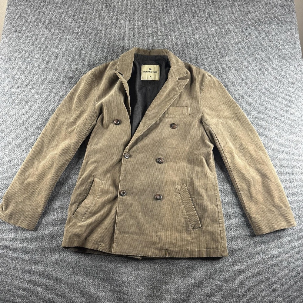 The Normal Brand Blazer Mens M Brown Corduroy Stretch Double Breasted Jacket